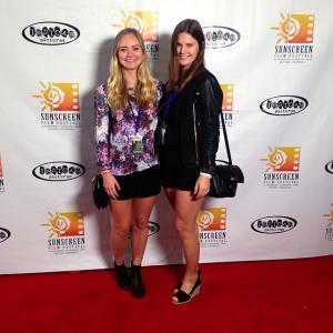 Directors Emilie K Beck and Christine Stronegger at the Sunscreen Film Festival in LA with their short film BLIKKFANG