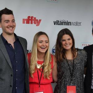 At the Award Show at NFFTY Seattle 2014 With founder of festival Jesse Harris directors Emilie K Beck  Christine Stronegger and festival programmer and Jury Kyle Seago