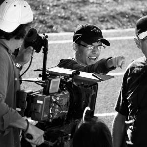 Grant Martin directs Jim Mullins Harlin on the set of Charlie