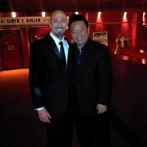 With Rex Lee of Entourage on Dorfi's birthday February 19, 2013 at The Toscars at the Egyptian Theater where Paul acted with 