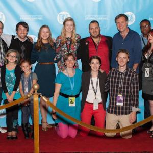 Simon with his daughters as well as the cast and some crew members of LOVE YOU STILL at the 2013 Milwaukee Film Festival.