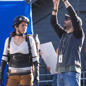 Alex with director Ricardo Tobon at the set for Flight of Icarus