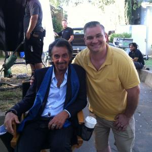 Michael Patrick McGill and Al Pacino on the set of 