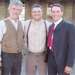 Michael Patrick McGill with Patrick Duffy and David Rees Snell on the set of the Hallmark Channel Original Movie DESOLATION CANYON