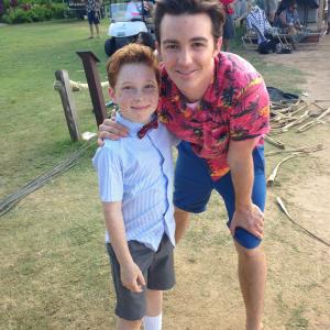 Carter as Marty on set for Fairly Odd Summer with costar Drake Bell