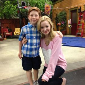 Carter with Dove Cameron on set of Liv and Maddie