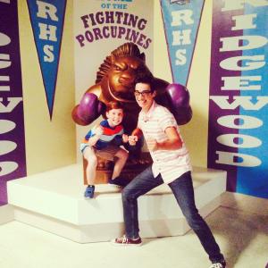 Carter with Joey Bragg on set for Liv and Maddie