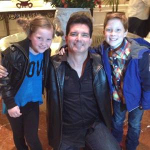 Carter with Butch Hartman and Ella Anderson on location for A Fairly Odd Summer.