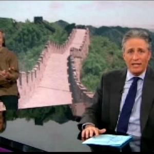 Geoff as Zhi Peng doing a 2 minute skit with Jon Stewart as his Chinese bandleader on The Daily Show 2013