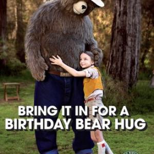Sophia & Smokey Bear during her Smokey Bear 70th Birthday commercial & print campaign.
