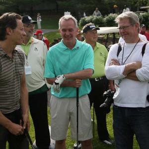 Sharing a laugh with actor Steven Weber at the Principal Charity Classic in Iowa, 2011.