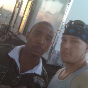 cast member Ja Rule on the set of wrong side of town