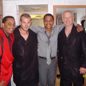 From left to right, Keith Butler, Lumberjack, Cuba Gooding Jr., Neal McDonough.