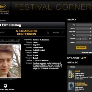 A Strangers Confession at the 2015 Festival De Cannes Director Jamison M LoCascio