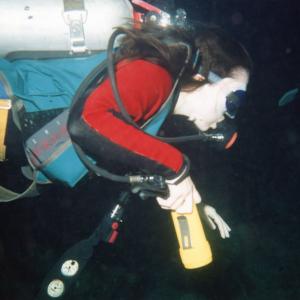 Melondy Phillips - scuba diving - night dive off Black Rock in Maui