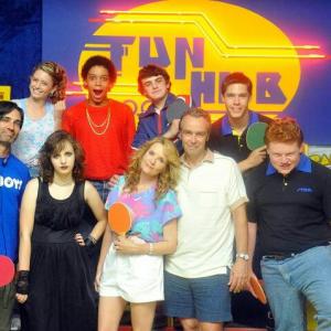 Cast of Ping Pong Summer with Director, Michael Tully.