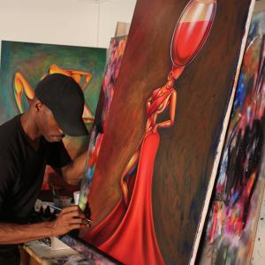 Wine based painting Taste of Red to be used on TV show