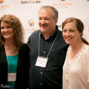 Kimberly J. Richardson with actor Ken Dohse and actress Juli Tapken at the Fire on the Track Concert for the film The Reins Maker. 2015