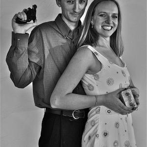 Ryan Willer and Kelli Ann Simpson in a promotional photo for Johnny Pam Ronny  Sam