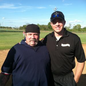 Jeff Stultz with Actor Drew Waters on the set of Home Run