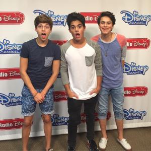 Ricky Garcia Emery Kelly and Liam Attridge of Forever in Your Mind at the Radio Disney studios in Burbank CA
