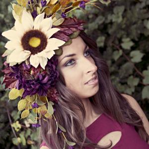 Modeling headpiece by Marcs Blossoms  Blooms Floral Design