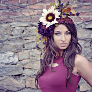 Modeling headpiece by Marcs Blossoms  Blooms Floral Design