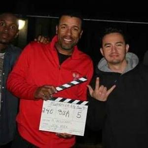 Stephen Sutton, Orlando Eric Street, Joe Mex and Donny Boaz on the set of Matters of the Heart