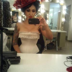 Tania Estrada Dressing Room Selfie at The World Famous LA Opera House during La Boheme 2012