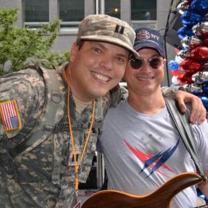On stage with Gary Sinise for The 2011 Stephen Siller's Run.