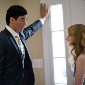 Anthony Nguyen and Morgan Robertson on the set of Alice.