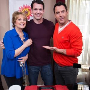Mark Steines, Cristina Ferrare and Brad Evans on the set of Home and Family