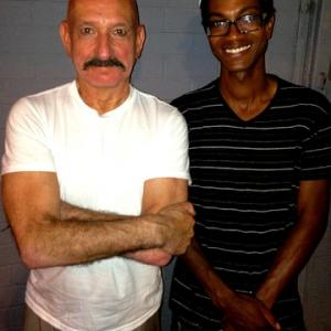 Sir Ben Kingsley and Logan Thoreau; 'Learning To Drive' set.