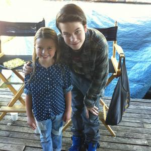 Jena Skodje and Liam James on the set of RL Stines The Haunting Hour  Uncle Howee