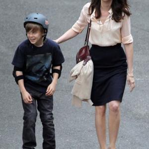 Marcus with Kristen Wiig on the set of the Secret Life Of Walter Mitty in Central Park NYC