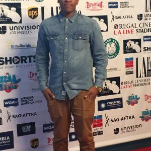 Rickey Brown on the red carpet for the short film Choices at the 10th anniversary LA Femme Film Festival