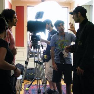 Ernesto Dias Espinoza Nicols Ibieta Alemparte and Marko Zaror at the shoot of the feature film Mandrill