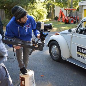 Cinematographer Derek Mindler on set of By The Dashboard Light