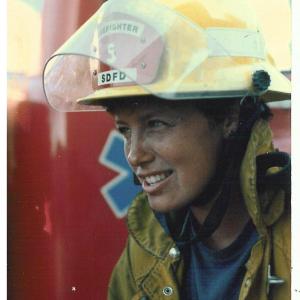 Ellen Gavin as a San Diego firefighter