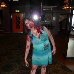 As a zombie on the feature film Welcome to Essex
