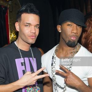 Musician Actor MikeLyrik R and Fashion Designer Jason Christopher Peters L  Fashion Launch Juliet Supper Club NYC