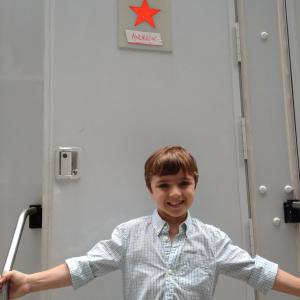 Sal as Andrew in front of his Trailer before shooting his scene in White Collar