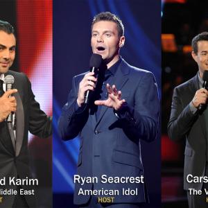 The Voice Hosts Mohamed Karim and Carson Daly and American Idol Host Ryan Seacrest All in a Voting Competition on whos the most Elegant Host in the most Viewed Shows in the world