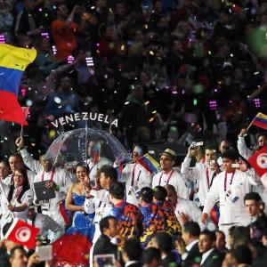 Still of Meichern Lim and the Venezuelan Paralympic Team in London 2012 Paralympic Opening Ceremony Enlightenment