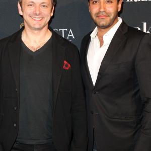 Alain Washnevsky and Michael Sheen after DAY ONE won the LA/BAFTA award for best Student Short