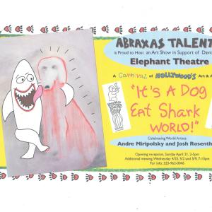 A Billboard for A Carnival of Hollywoods Art  Artist  Its A Dog Eats Shark World Created  Produced by Gerry Donato