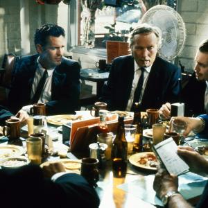 Still of Steve Buscemi, Quentin Tarantino, Michael Madsen and Edward Bunker in Pasiute sunys (1992)
