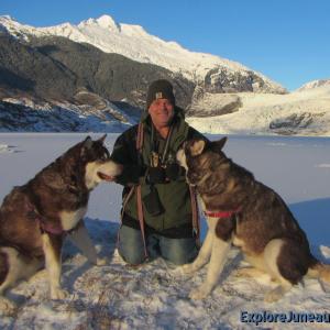 Skadi & Freya with Russell Josh Peterson in Juneau Alaska at Mendenhall Glacier - December 13, 2015. Thank you for your Kindness and Support!