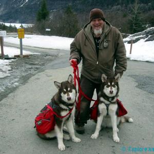 Myself Skadi and Freya  6 Months Old at Mendenhall Glacier Click LIKE on this Photo! Please enjoy her their Photos and Click LIKE on allyour Favorites!! Wearing Ruff Wear Backpacks httpimdbmerussellpeterson