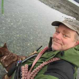 Russell Josh Peterson with Skadi  Freya  Sheep Creek Juneau Alaska 2015